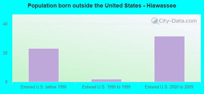 Population born outside the United States - Hiawassee