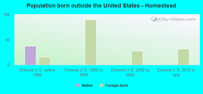 Population born outside the United States - Homestead