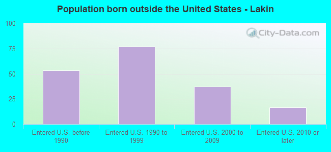 Population born outside the United States - Lakin