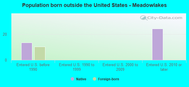 Population born outside the United States - Meadowlakes