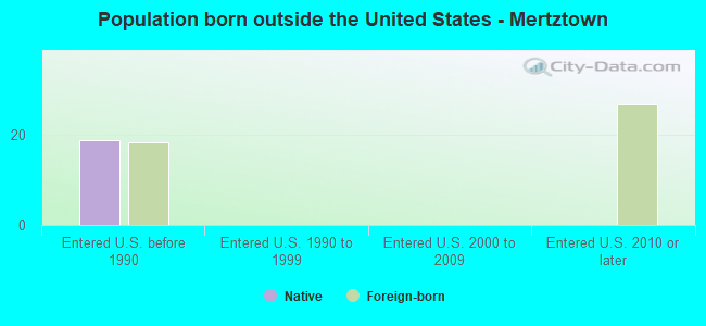 Population born outside the United States - Mertztown