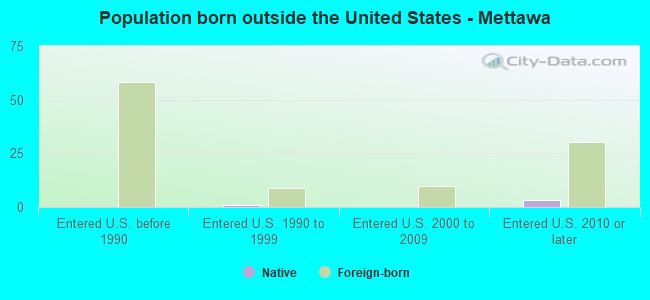 Population born outside the United States - Mettawa