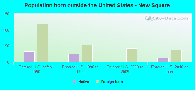 Population born outside the United States - New Square