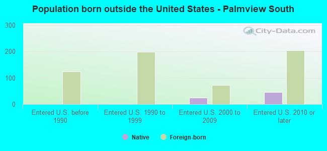 Population born outside the United States - Palmview South