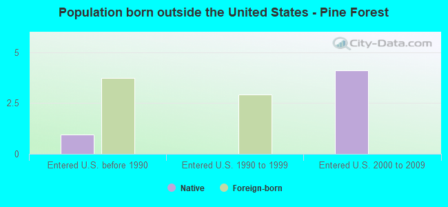 Population born outside the United States - Pine Forest