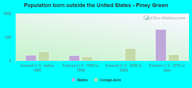 Population born outside the United States - Piney Green