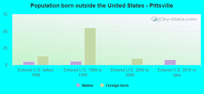 Population born outside the United States - Pittsville