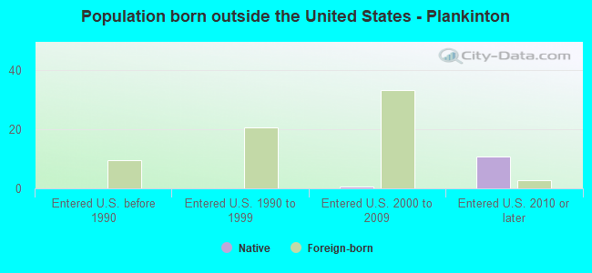Population born outside the United States - Plankinton