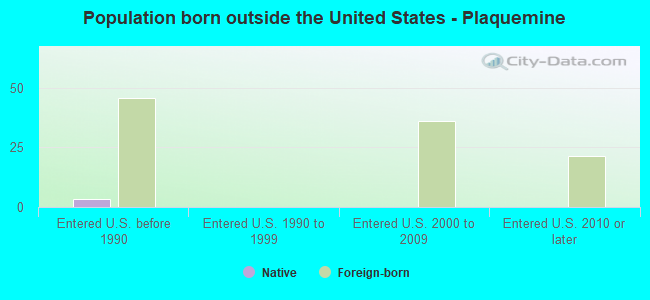 Population born outside the United States - Plaquemine