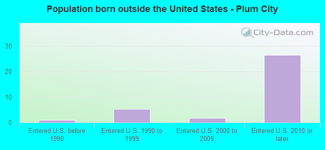 Population born outside the United States - Plum City