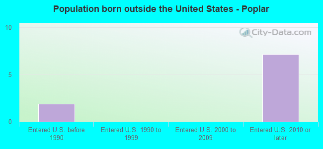 Population born outside the United States - Poplar