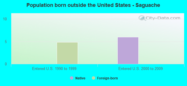 Population born outside the United States - Saguache