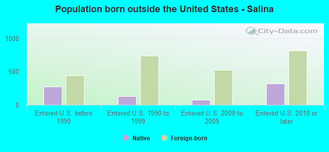 Population born outside the United States - Salina