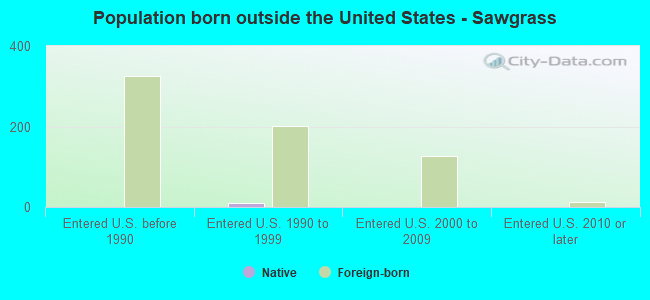 Population born outside the United States - Sawgrass
