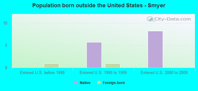 Population born outside the United States - Smyer