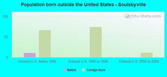 Population born outside the United States - Soulsbyville