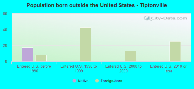 Population born outside the United States - Tiptonville