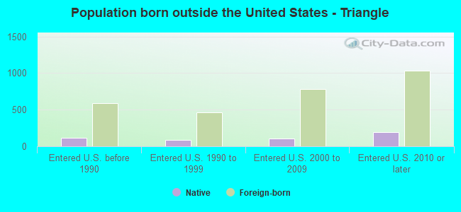 Population born outside the United States - Triangle