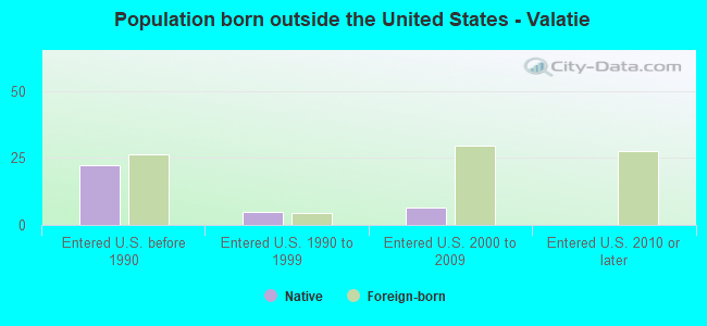 Population born outside the United States - Valatie