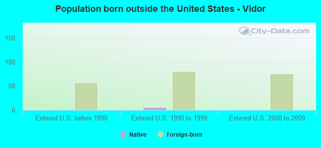 Population born outside the United States - Vidor