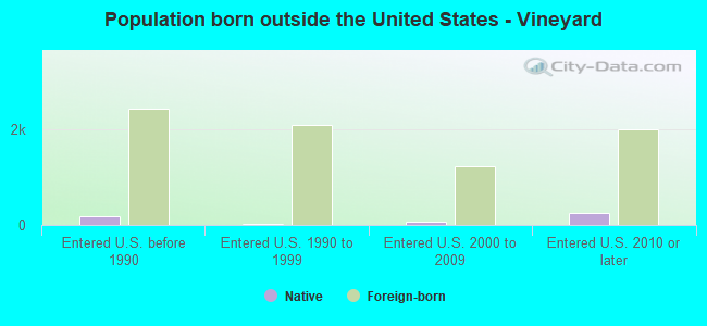 Population born outside the United States - Vineyard