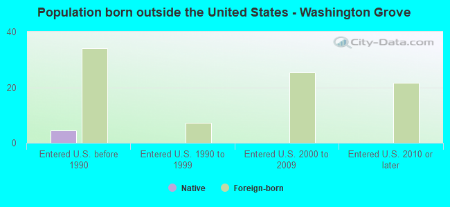 Population born outside the United States - Washington Grove
