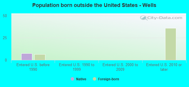 Population born outside the United States - Wells
