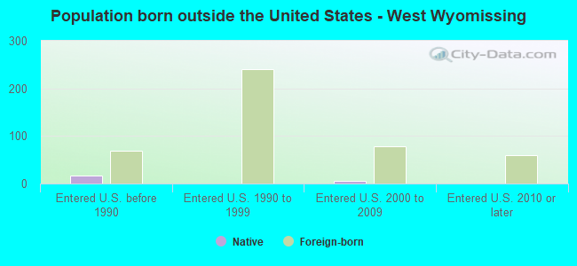 Population born outside the United States - West Wyomissing