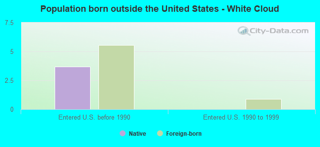 Population born outside the United States - White Cloud