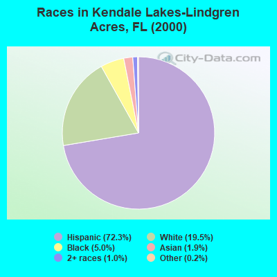 Races in Kendale Lakes-Lindgren Acres, FL (2000)