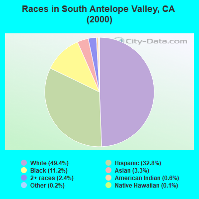 Races in South Antelope Valley, CA (2000)