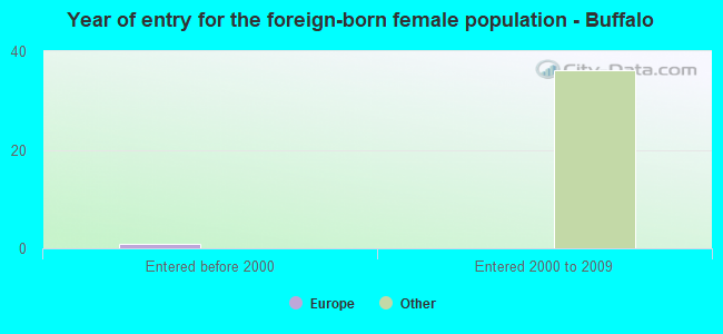 Year of entry for the foreign-born female population - Buffalo