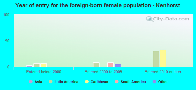 Year of entry for the foreign-born female population - Kenhorst