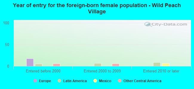 Year of entry for the foreign-born female population - Wild Peach Village