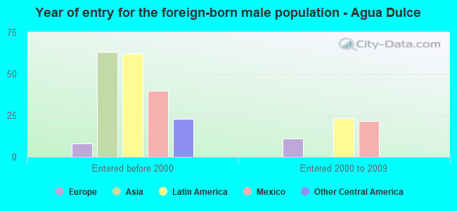 Year of entry for the foreign-born male population - Agua Dulce