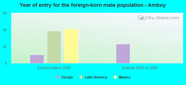 Year of entry for the foreign-born male population - Amboy