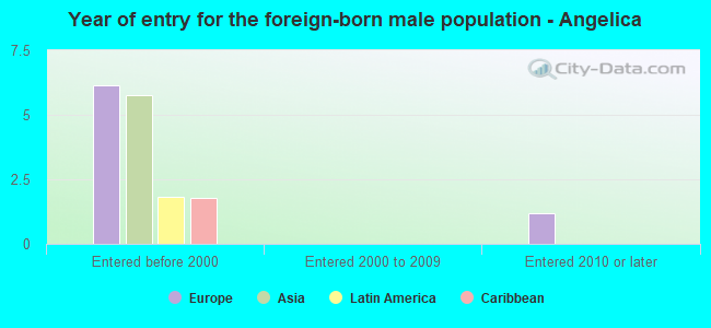 Year of entry for the foreign-born male population - Angelica
