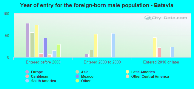 Year of entry for the foreign-born male population - Batavia