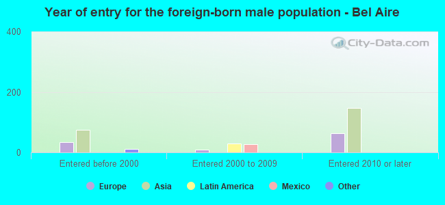 Year of entry for the foreign-born male population - Bel Aire