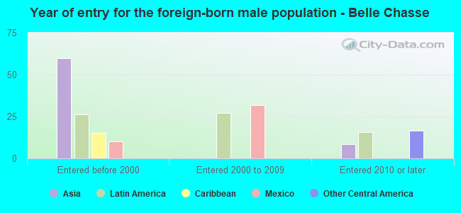Year of entry for the foreign-born male population - Belle Chasse