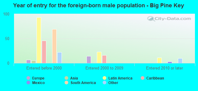 Year of entry for the foreign-born male population - Big Pine Key
