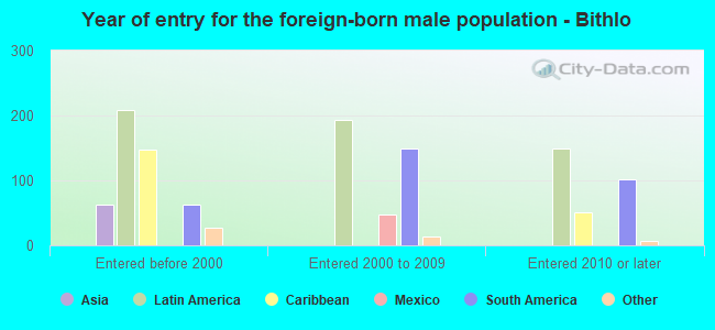 Year of entry for the foreign-born male population - Bithlo