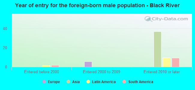 Year of entry for the foreign-born male population - Black River