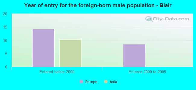 Year of entry for the foreign-born male population - Blair