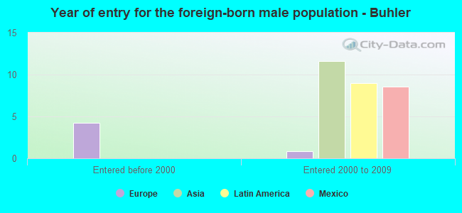 Year of entry for the foreign-born male population - Buhler
