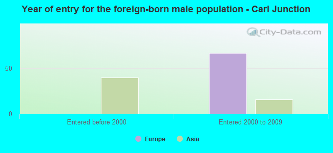 Year of entry for the foreign-born male population - Carl Junction