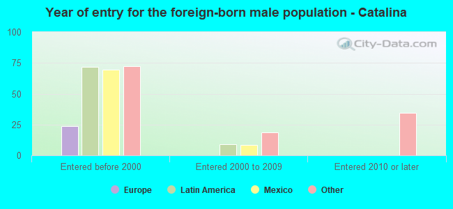 Year of entry for the foreign-born male population - Catalina