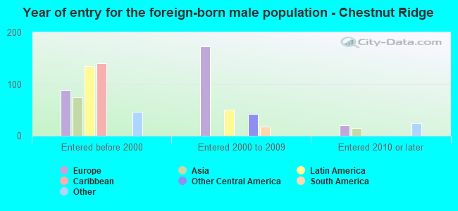 Year of entry for the foreign-born male population - Chestnut Ridge