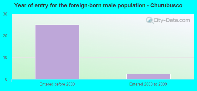 Year of entry for the foreign-born male population - Churubusco