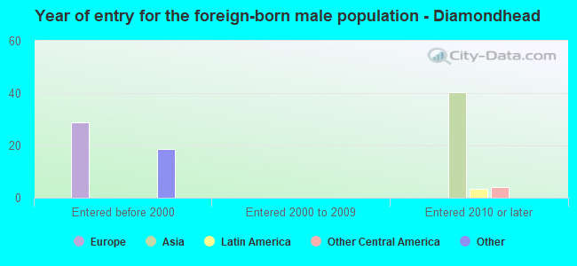 Year of entry for the foreign-born male population - Diamondhead
